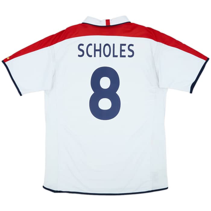 2003-05 England Home Shirt Scholes #8 - 6/10 - (XL)