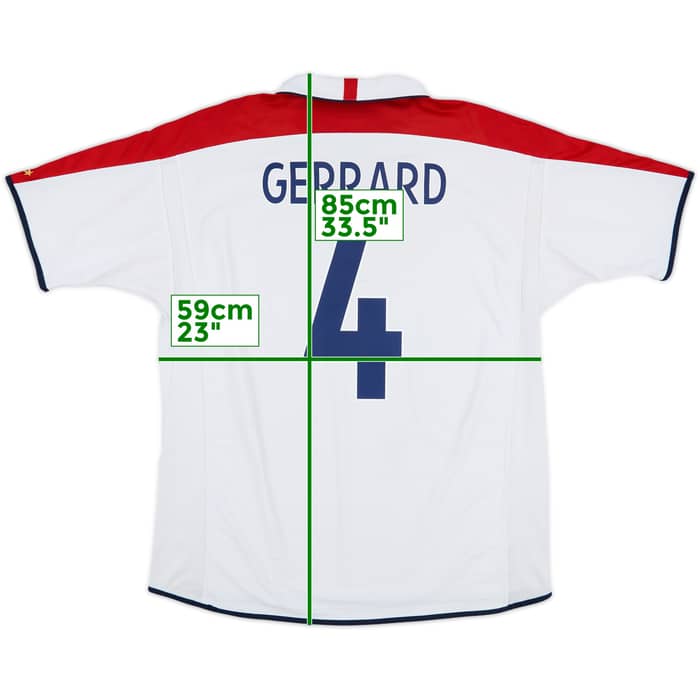 2003-05 England Home Shirt Gerrard #4 - 6/10 - (XXL)