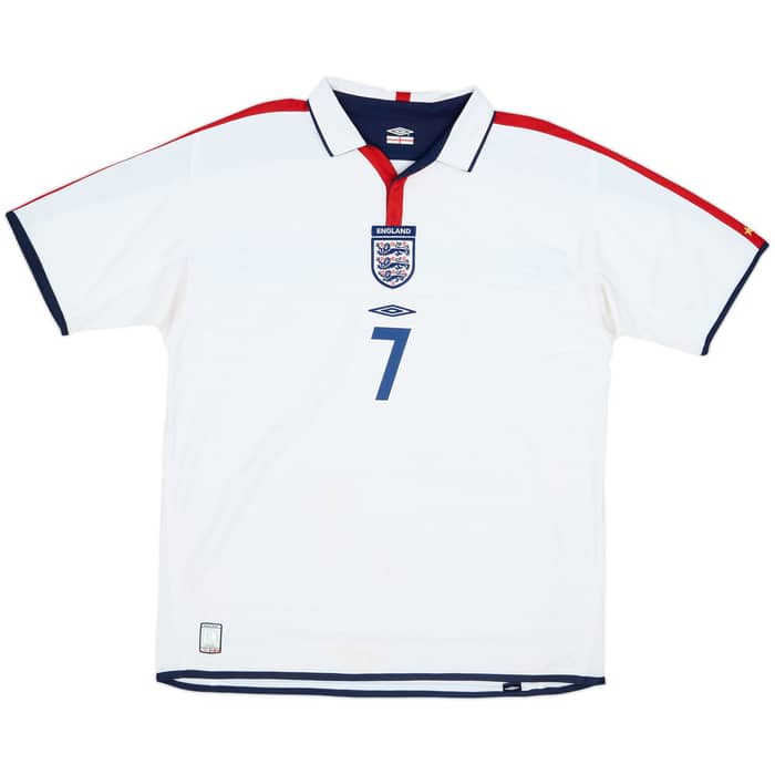 2003-05 England Home Shirt Beckham #7 - 6/10 - (XL)