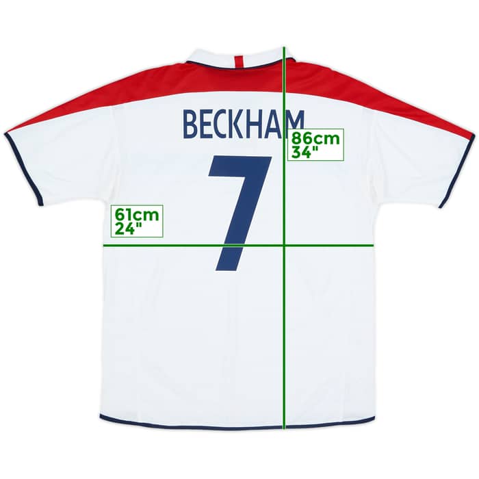 2003-05 England Home Shirt Beckham #7 - 6/10 - (XL)