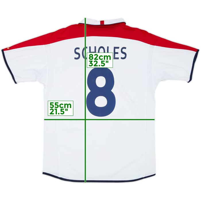 2003-05 England Home Shirt Scholes #8 - 7/10 - (XL)
