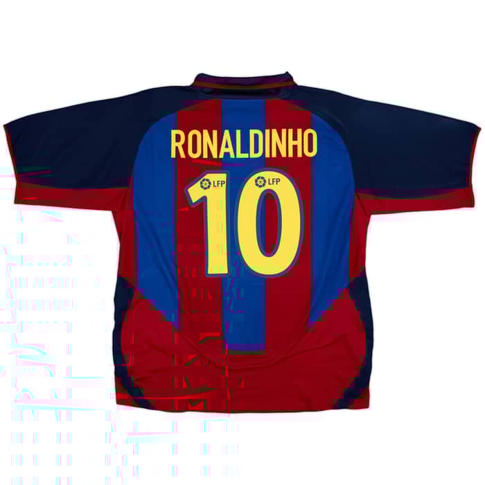 2003-04 Barcelona Home Shirt Ronaldinho #10 - 8/10 - (XL)
