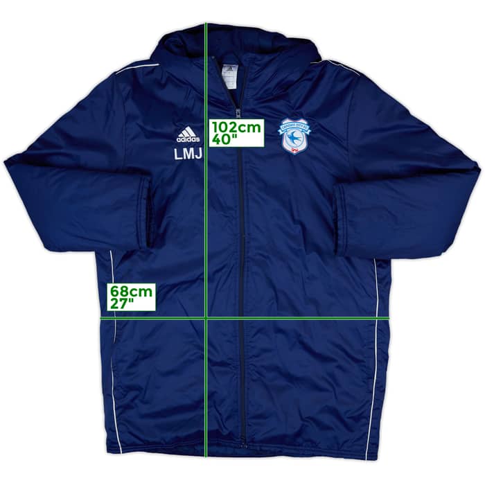 2018-19 Cardiff City Staff Issue adidas Hooded Bench Coat LMJ - 8/10 - (L)