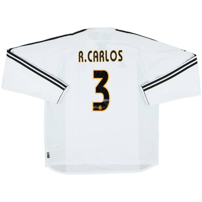 2003-04 Real Madrid Home L/S Shirt R.Carlos #3 (XL)