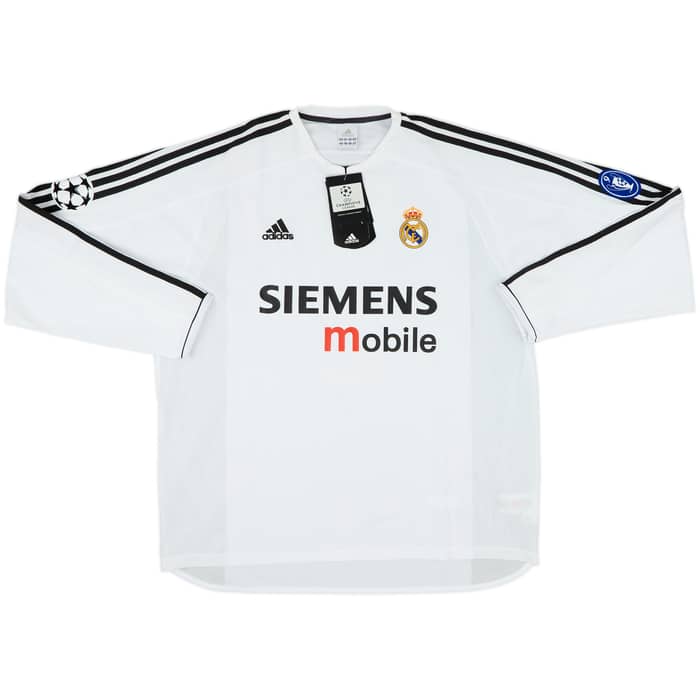 2003-04 Real Madrid Home L/S Shirt R.Carlos #3 (XL)