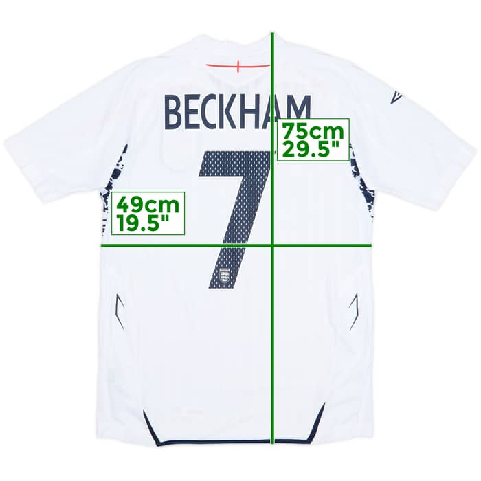 2007-09 England Home Shirt Beckham #7 (S)