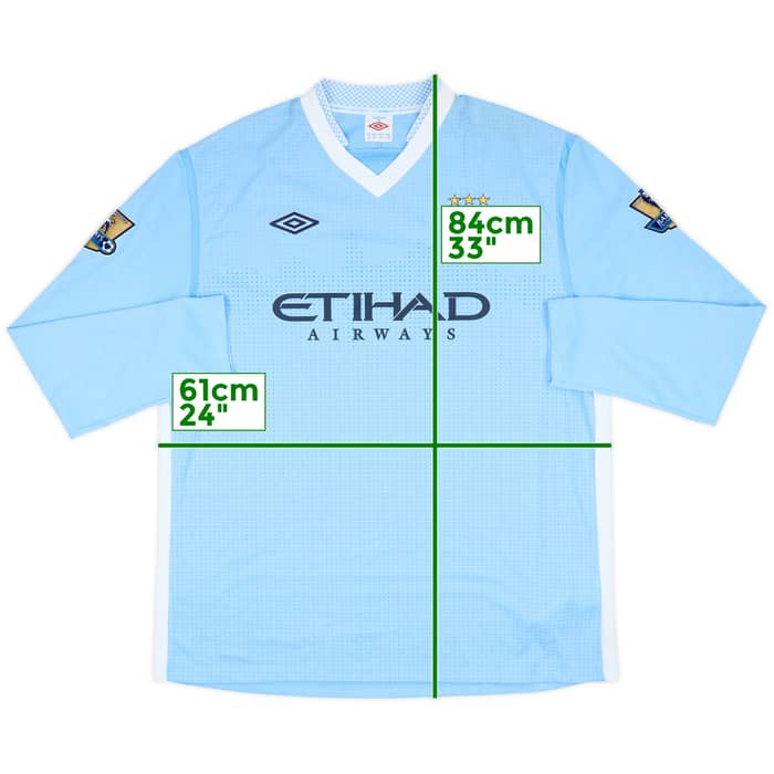 2011-12 Manchester City Home L/S Shirt Champions #12 - 10/10 - (XL)