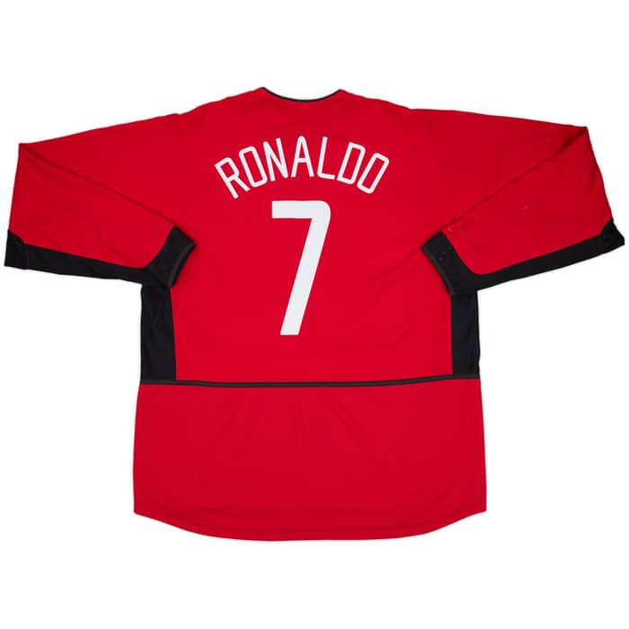 2002-04 Manchester United Home L/S Shirt Ronaldo #7 - 8/10 - (XXL)