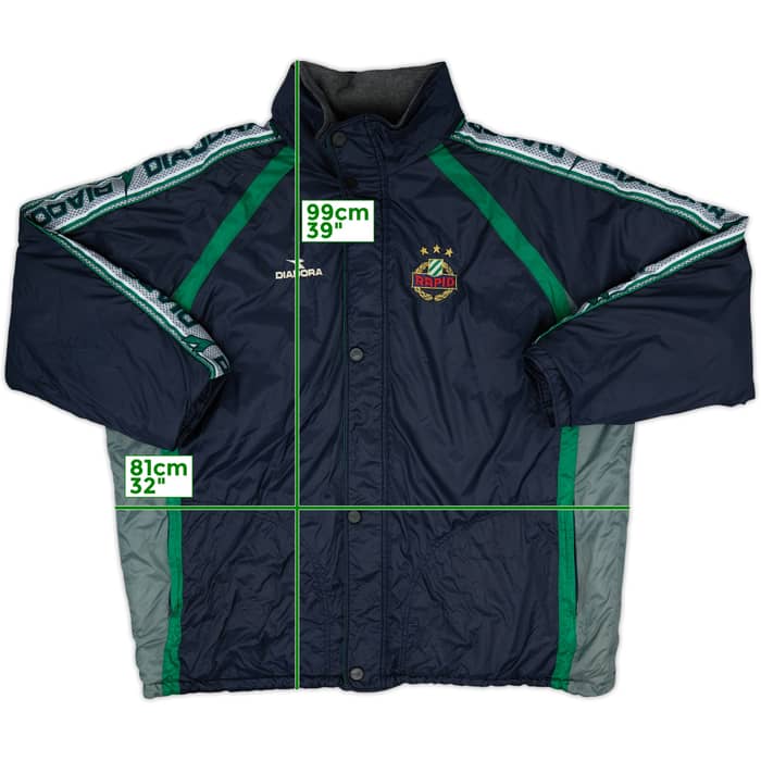 1998-99 Rapid Vienna Diadora Padded Bench Coat - 8/10 - (XXL)