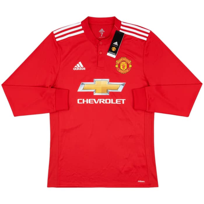 2017-18 Manchester United Player Issue Home L/S Shirt Pogba #6 (M/L)