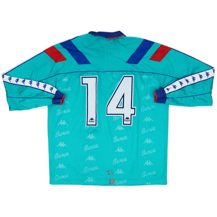 1993-94 Barcelona Match Issue Away L/S Shirt #14