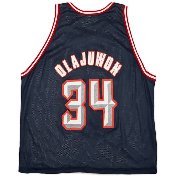 1995-01 Houston Rockets Olajuwon #34 Champion Reversible Jersey - 8/10 - (XL)