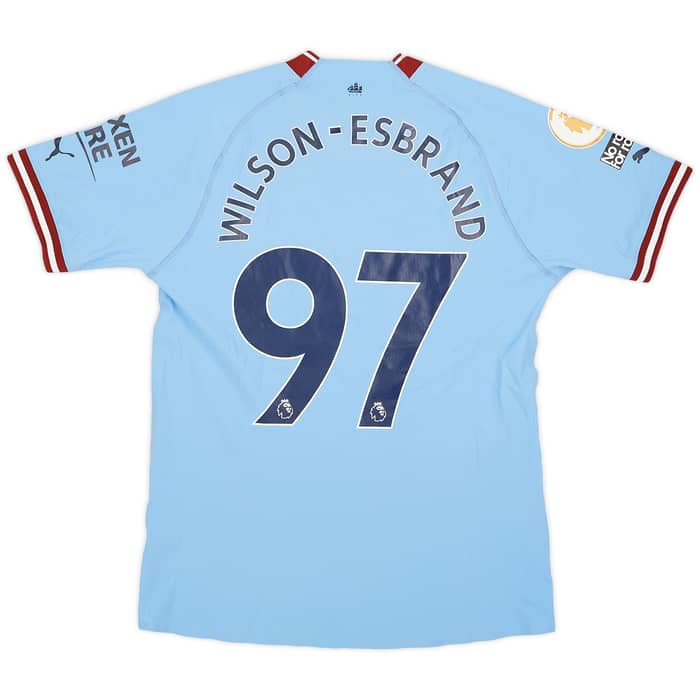 2022-23 Manchester City Match Issue Home Shirt Wilson-Esbrand #97