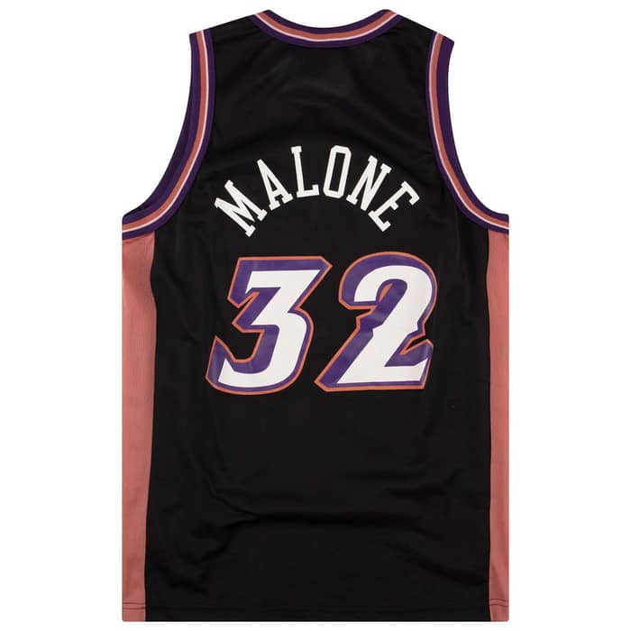 1998-02 Utah Jazz Malone #32 Champion Jersey (Alternate) Y