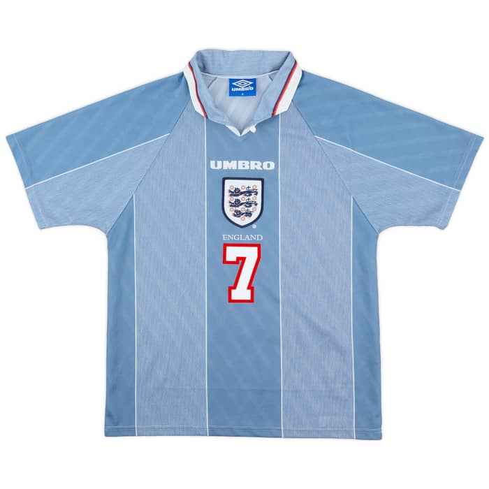1996-97 England Away Shirt Beckham #7 - 8/10 - (M)
