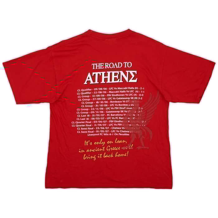 2006-07 Liverpool Athens Champions League Final Cotton Tee - 8/10 - (M)