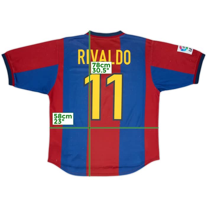 1998-00 Barcelona Home Shirt Rivaldo #11 - 6/10 - (L)