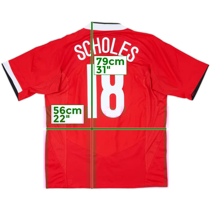 2004-06 Manchester United Home Shirt Scholes #18 - 7/10 - (XL)