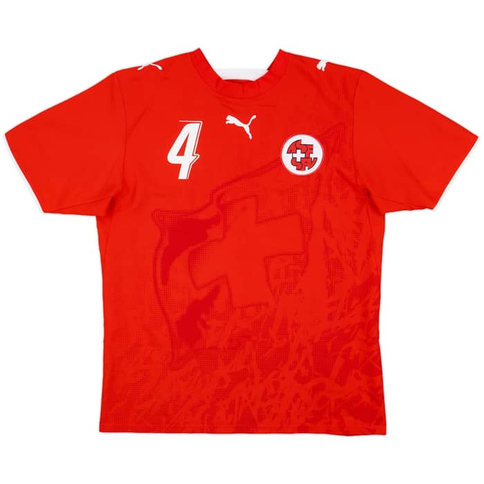 2006-08 Switzerland Home Shirt Senderos #4 - 8/10 - (M)