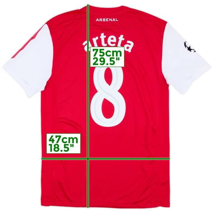 2011-12 Arsenal Home Shirt Arteta #8 - 8/10 - (M)