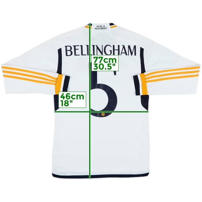 2023-24 Real Madrid Home L/S Shirt Bellingham #5 - 9/10 - (S)