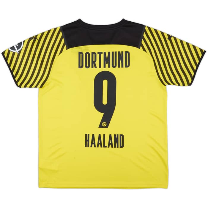 2021-22 Borussia Dortmund Home Shirt Haaland #9 - 6/10 - (L)