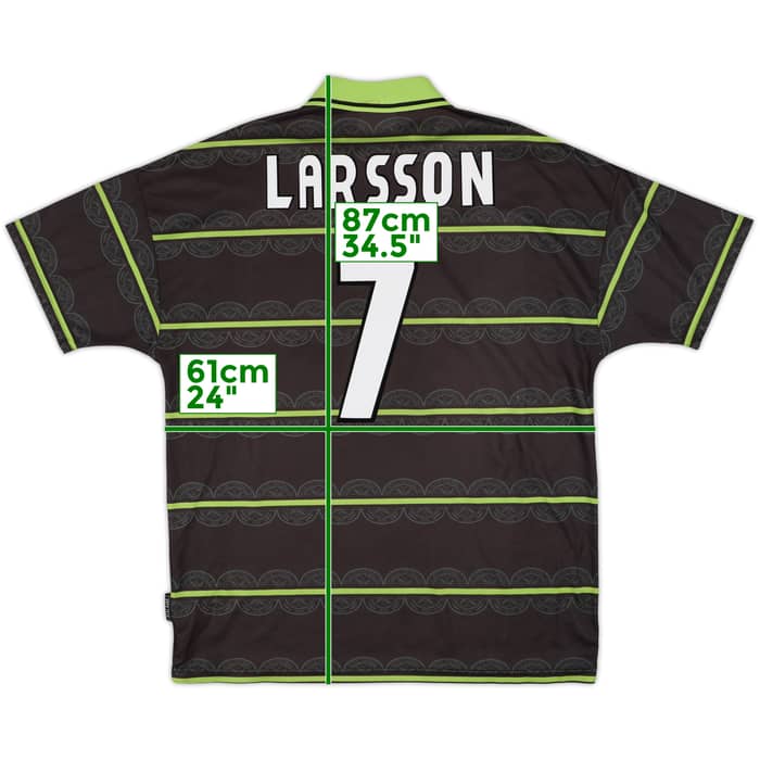 1999-00 Celtic Away Shirt Larsson #7 - 8/10 - (XL)