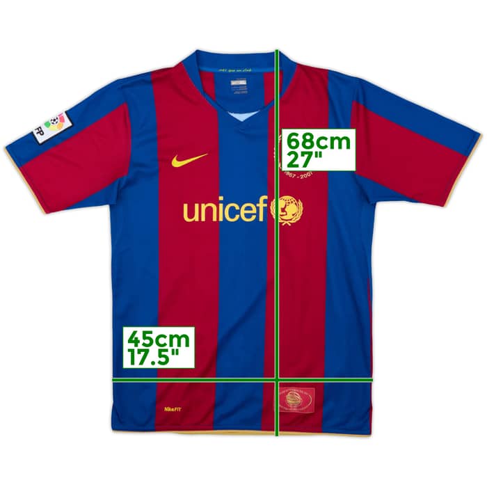 2007-08 Barcelona Home Shirt - 8/10 - (XL.Boys)