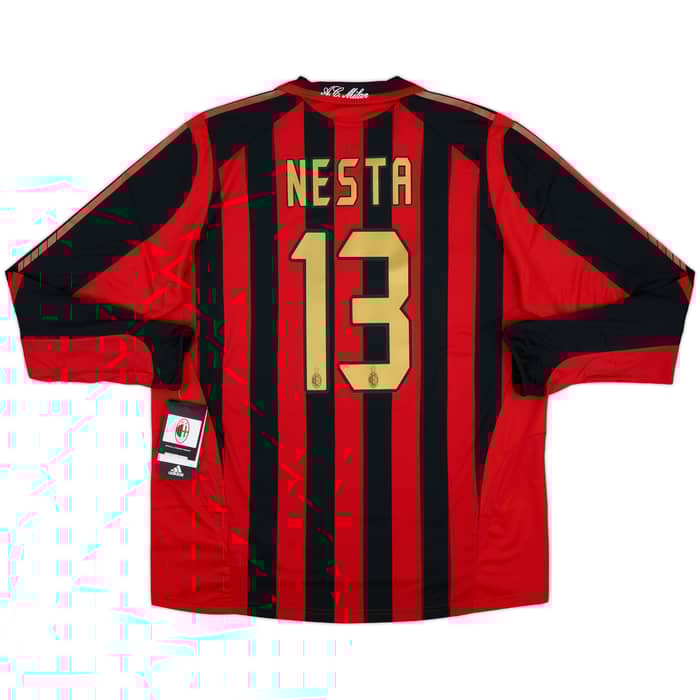 2005-06 AC Milan Player Issue Home L/S Shirt Nesta #13 (XL)