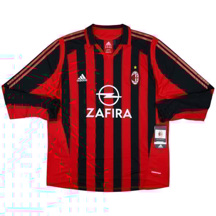 2005-06 AC Milan Player Issue Home L/S Shirt Nesta #13 (XL)