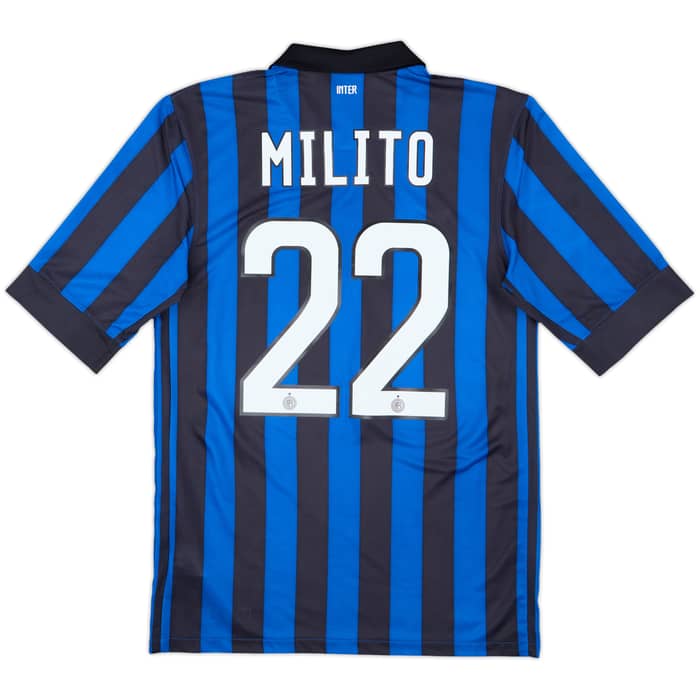 2011-12 Inter Milan Home Shirt Milito #22 - 9/10 - (S)