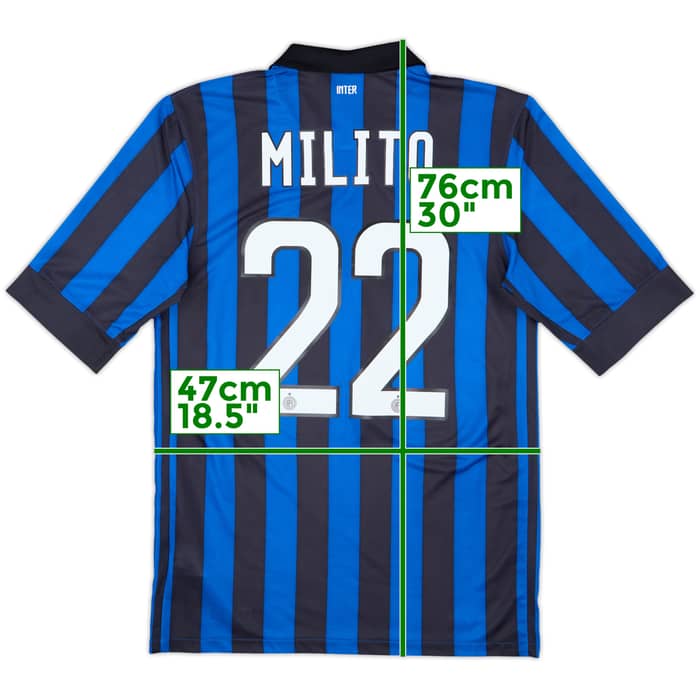 2011-12 Inter Milan Home Shirt Milito #22 - 9/10 - (S)