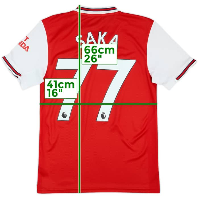 2019-20 Arsenal Home Shirt Saka #77 - 6/10 - (XS)