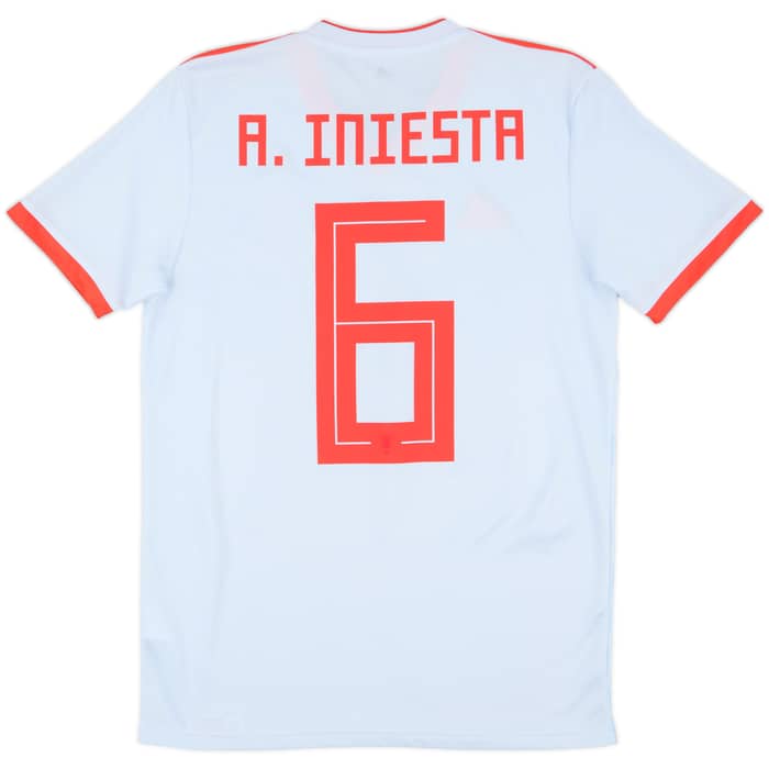 2018-19 Spain Away Shirt A.Iniesta #6 - 10/10 - (S)