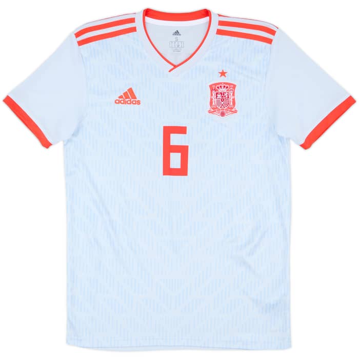2018-19 Spain Away Shirt A.Iniesta #6 - 10/10 - (S)
