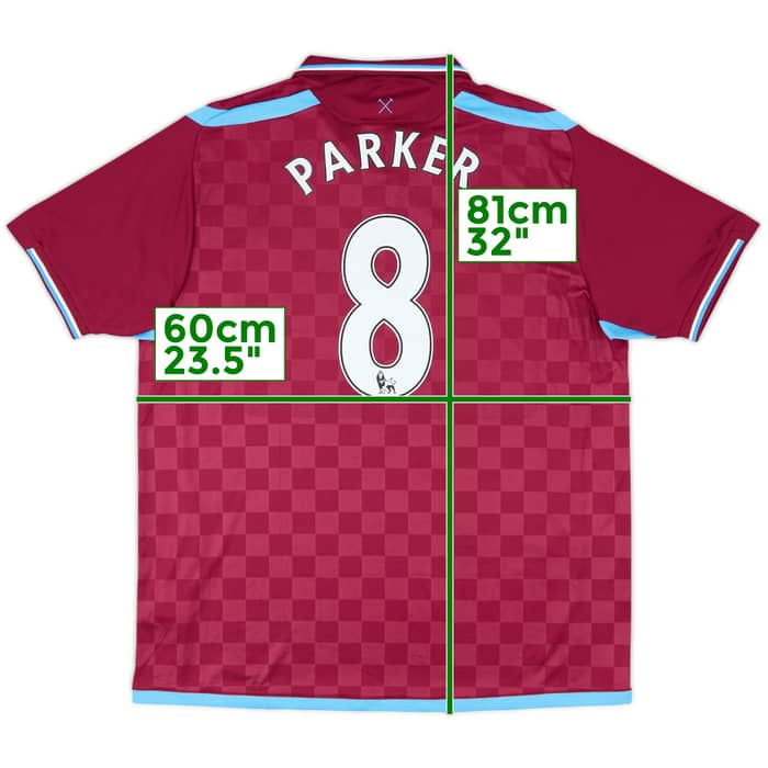 2009-10 West Ham Home Shirt Parker #8 - 8/10 - (XL)