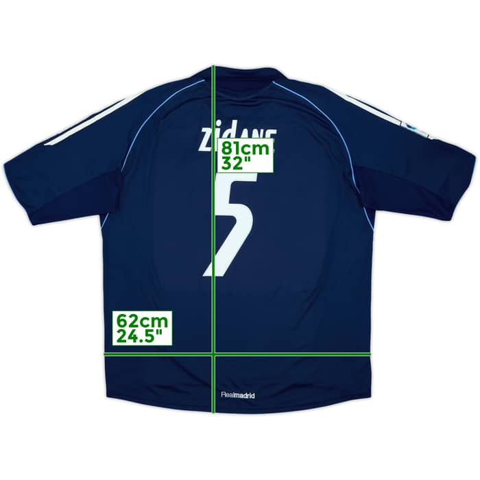2005-06 Real Madrid Away Shirt Zidane #5 - 8/10 - (XL)