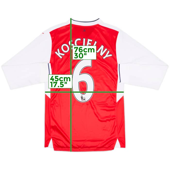 2016-17 Arsenal Home L/S Shirt Koscielny #6 (S)