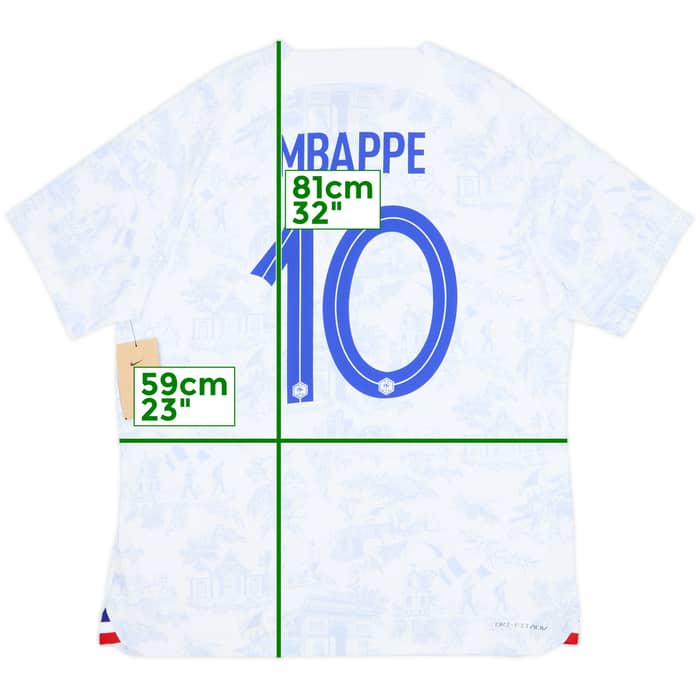 2022-23 France Authentic Away Shirt Mbappe #10 (XL)