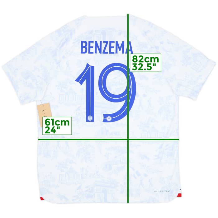 2022-23 France Authentic Away Shirt Benzema #19 (XL)
