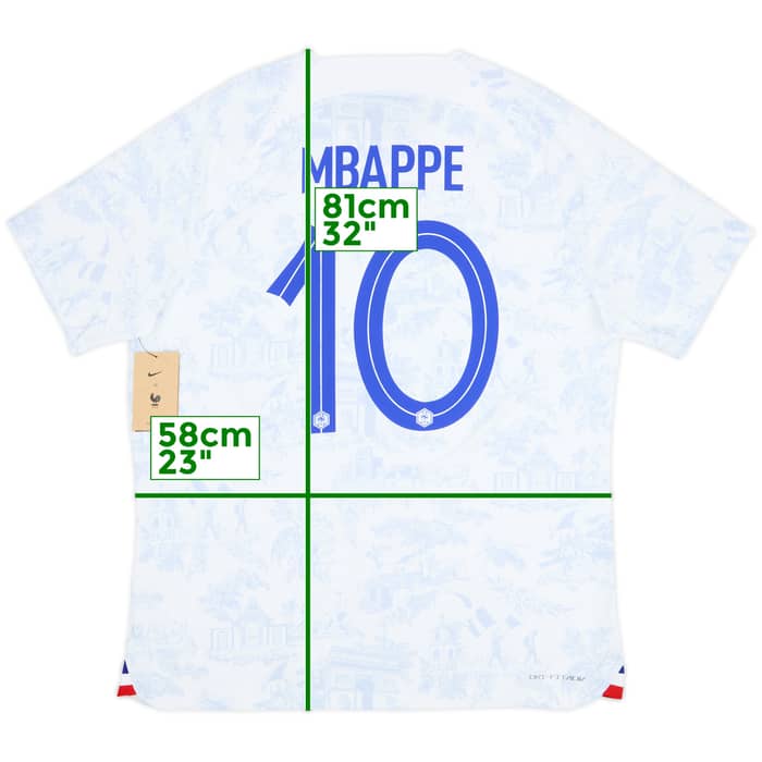 2022-23 France Authentic Away Shirt Mbappe #10 (XL)