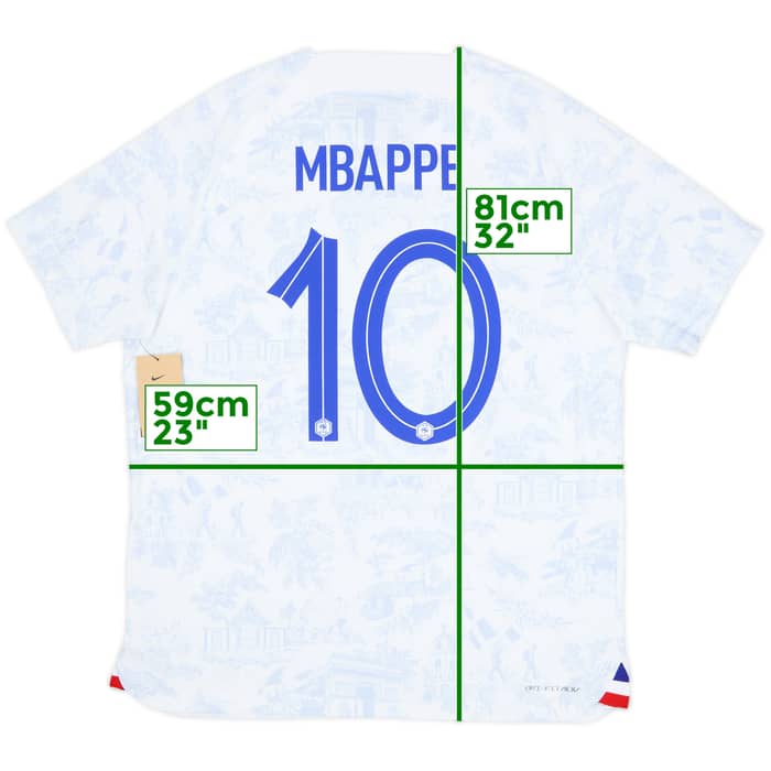 2022-23 France Authentic Away Shirt Mbappe #10 (XL)