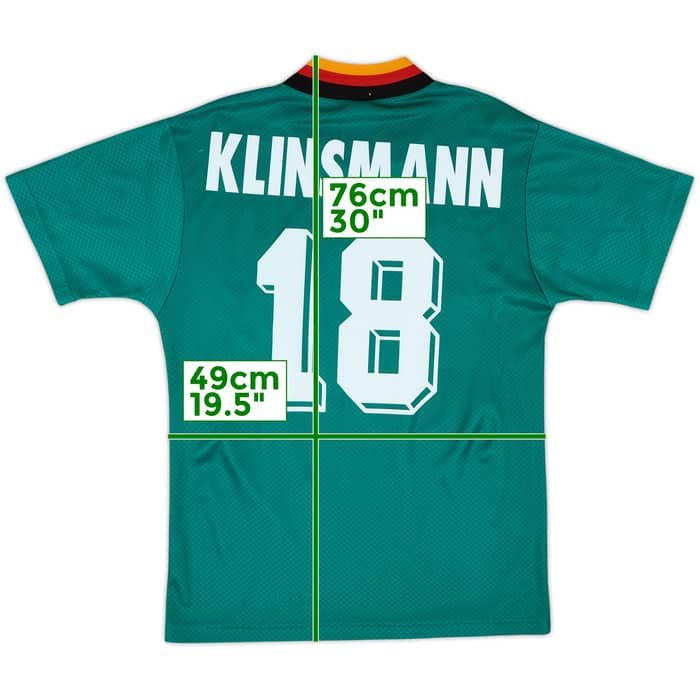 1994-96 Germany Away Shirt Klinsmann #18 - 8/10 - (S)