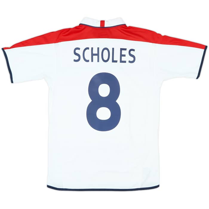 2003-05 England Home Shirt Scholes #8 - 5/10 - (S)