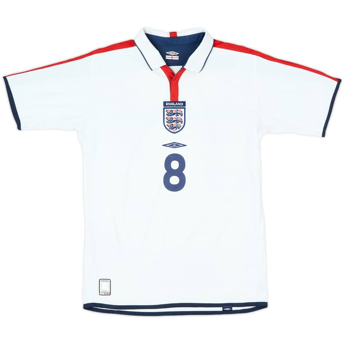 2003-05 England Home Shirt Scholes #8 - 5/10 - (S)
