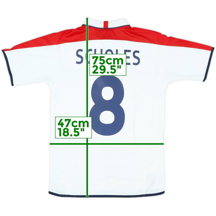 2003-05 England Home Shirt Scholes #8 - 5/10 - (S)