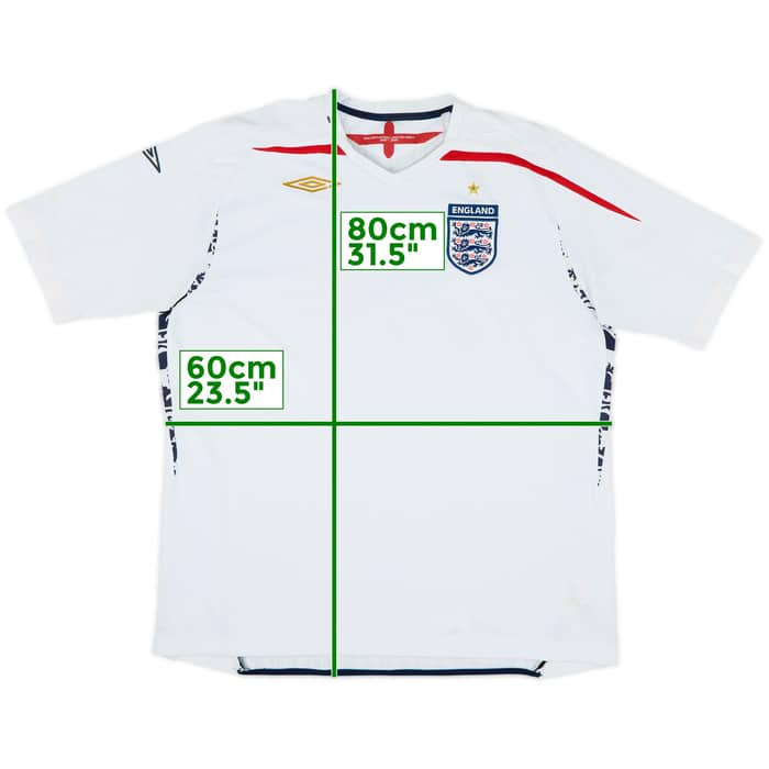 2007-09 England Home Shirt - 4/10 - (XL)