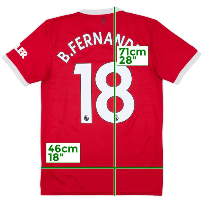 2021-22 Manchester United Home Shirt B.Fernandes #18 - 7/10 - (S)