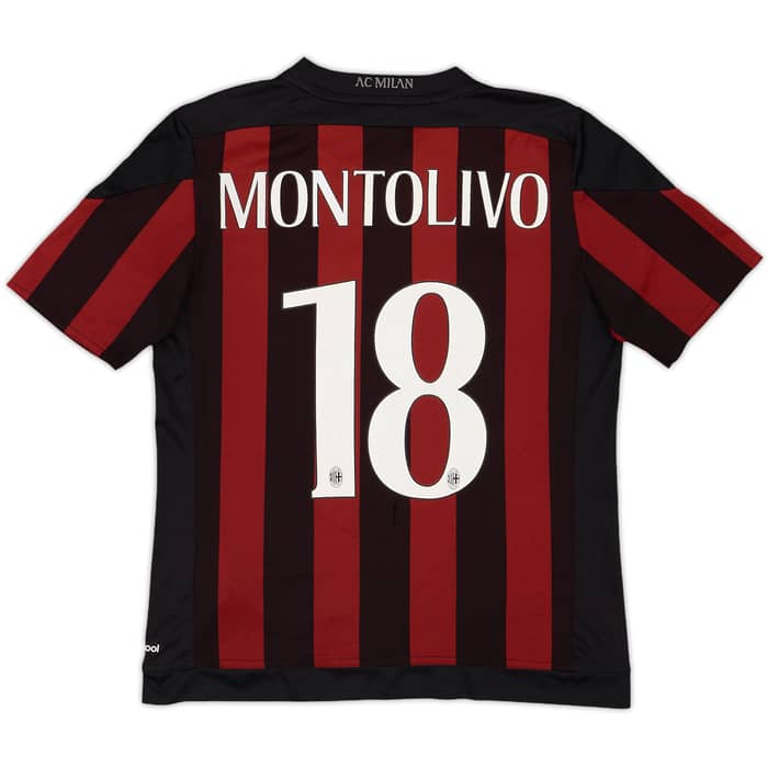 2015-16 AC Milan Home Shirt Montolivo #18 - 5/10 - (M.Boys)