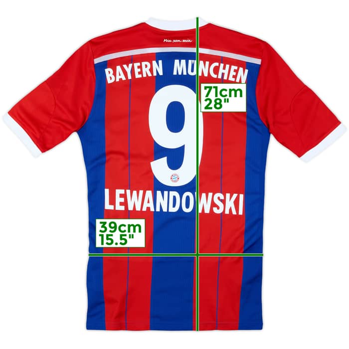 2014-15 Bayern Munich Home Shirt Lewandowski #9 - 9/10 - (S)